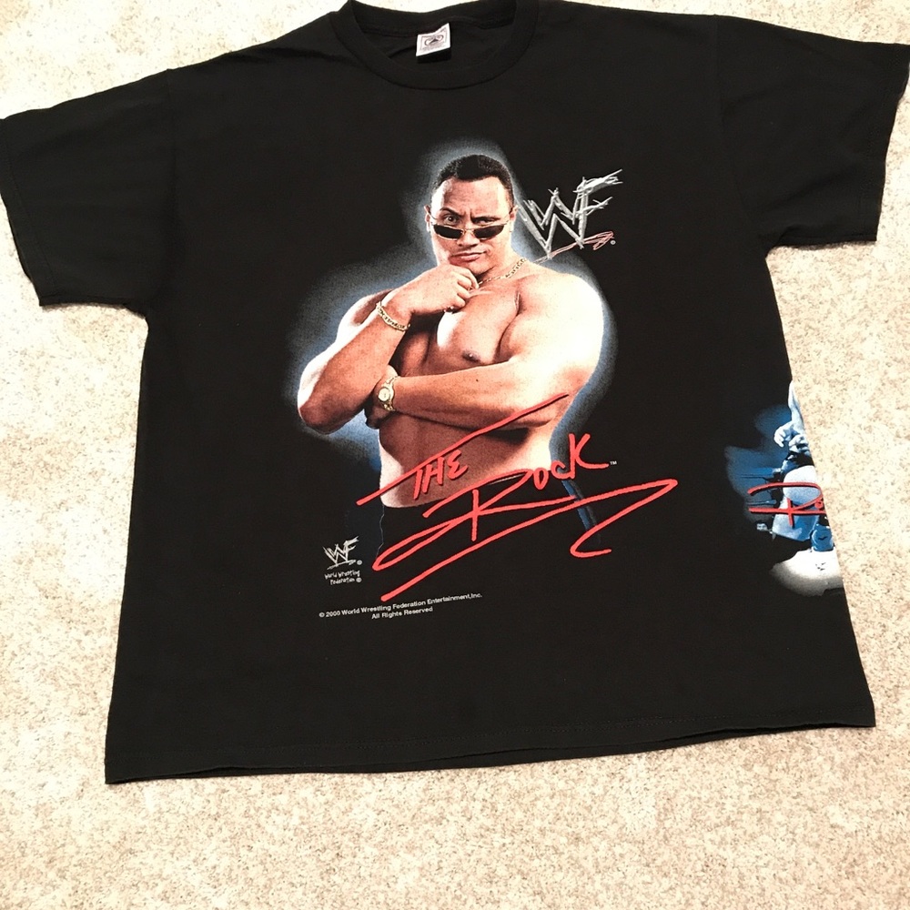 Vintage 2000 WWF The Rock Double Sided Tee Large